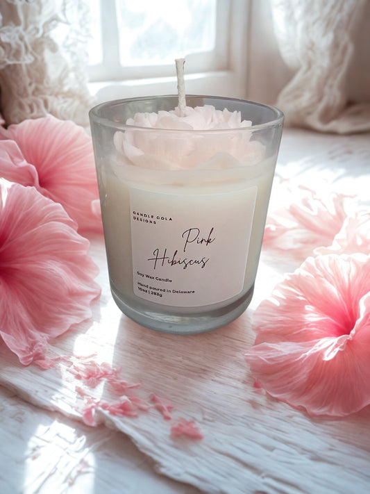 Pink Hibiscus Scented Candle