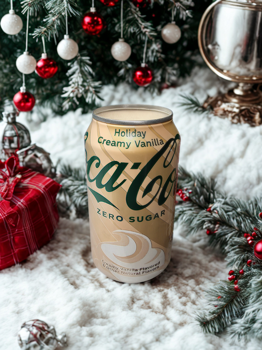 Holiday Creamy Vanilla Candle • Cinnamon Spice Soy Candle • Coke Zero Up-cycled Can Candle